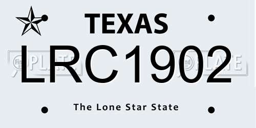 LRC1902 Texas License Plate