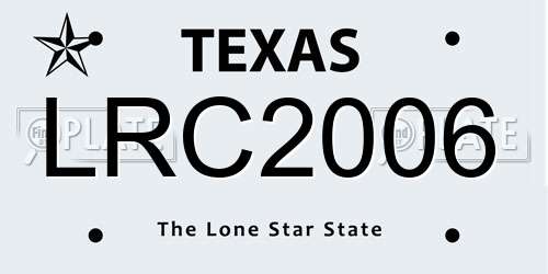 LRC2006 Texas License Plate