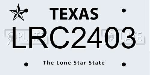 LRC2403 Texas License Plate