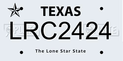 LRC2424 Texas License Plate