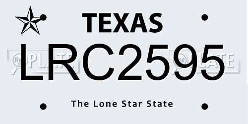 LRC2595 Texas License Plate