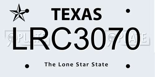 LRC3070 Texas License Plate