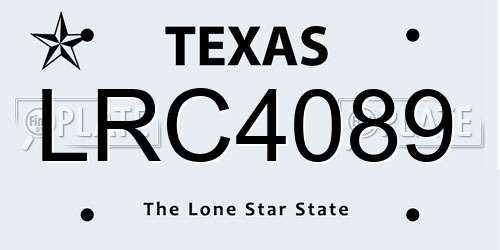 LRC4089 Texas License Plate