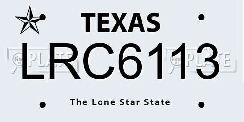 LRC6113 Texas License Plate