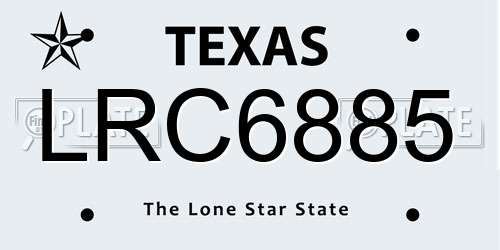 LRC6885 Texas License Plate