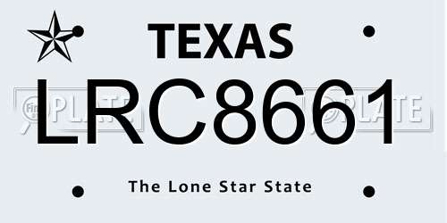 LRC8661 Texas License Plate