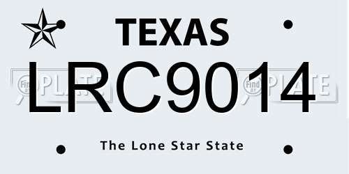 LRC9014 Texas License Plate