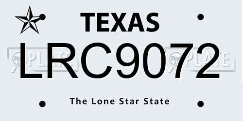 LRC9072 Texas License Plate