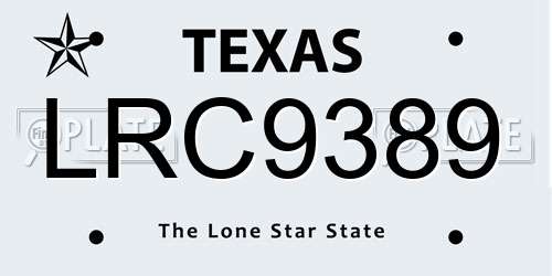 LRC9389 Texas License Plate