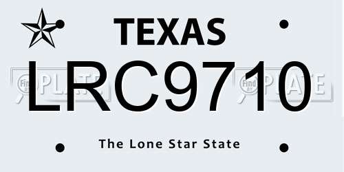LRC9710 Texas License Plate
