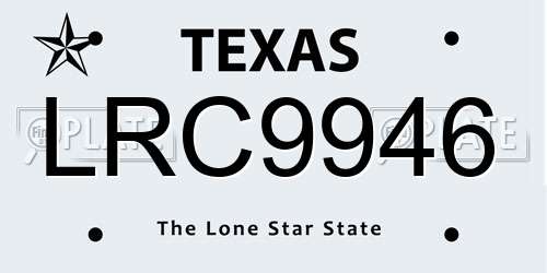 LRC9946 Texas License Plate