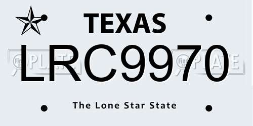 LRC9970 Texas License Plate