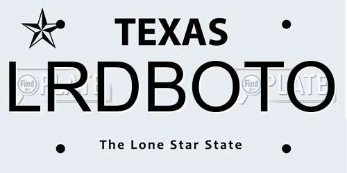 LRDBOTO Texas License Plate