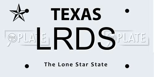 LRDS Texas License Plate