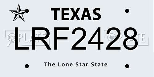 LRF2428 Texas License Plate
