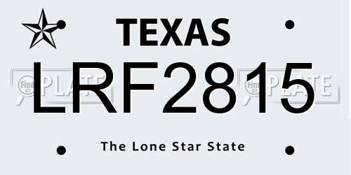 LRF2815 Texas License Plate