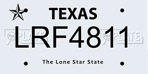 LRF4811 Texas License Plate