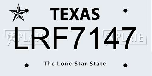 LRF7147 Texas License Plate