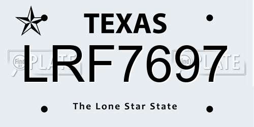 LRF7697 Texas License Plate