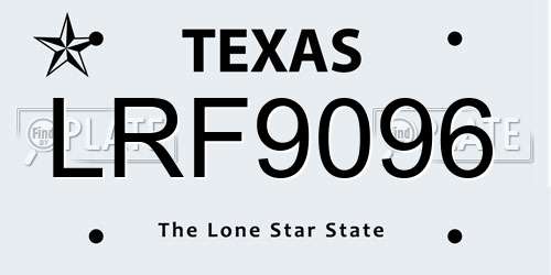 LRF9096 Texas License Plate