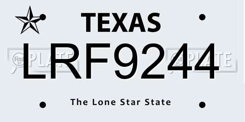 LRF9244 Texas License Plate