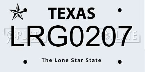 LRG0207 Texas License Plate