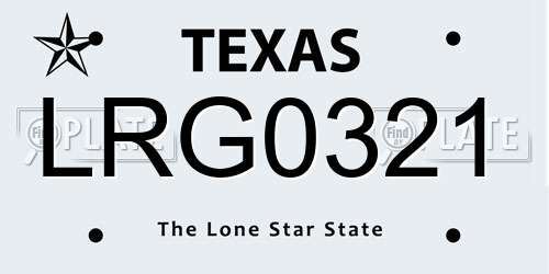 LRG0321 Texas License Plate