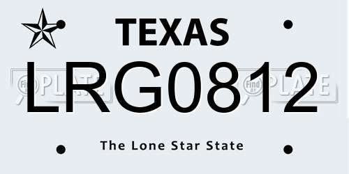 LRG0812 Texas License Plate