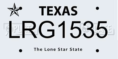 LRG1535 Texas License Plate