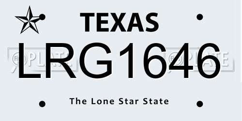 LRG1646 Texas License Plate