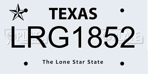 LRG1852 Texas License Plate