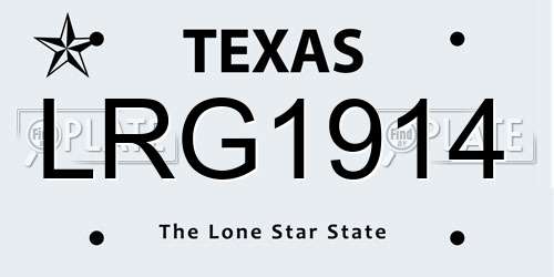 LRG1914 Texas License Plate