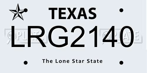 LRG2140 Texas License Plate