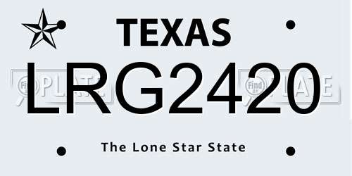 LRG2420 Texas License Plate