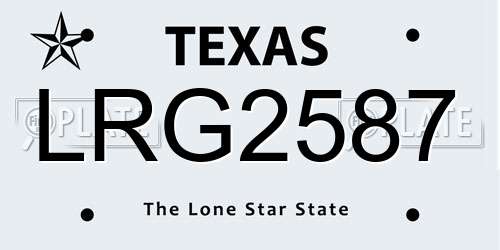 LRG2587 Texas License Plate