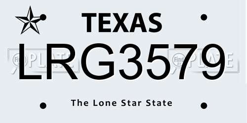 LRG3579 Texas License Plate