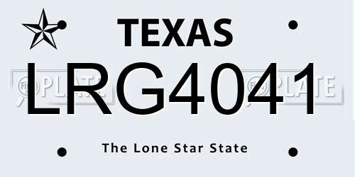 LRG4041 Texas License Plate