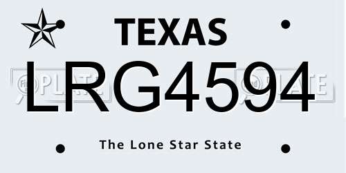 LRG4594 Texas License Plate