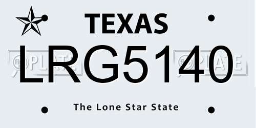 LRG5140 Texas License Plate