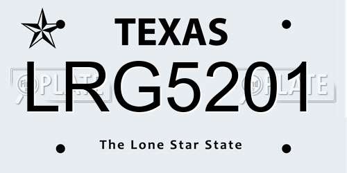 LRG5201 Texas License Plate