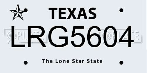 LRG5604 Texas License Plate