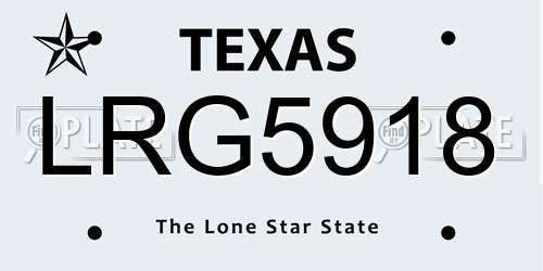 LRG5918 Texas License Plate