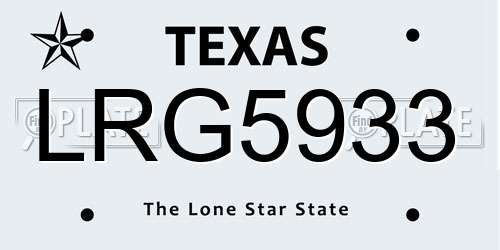LRG5933 Texas License Plate