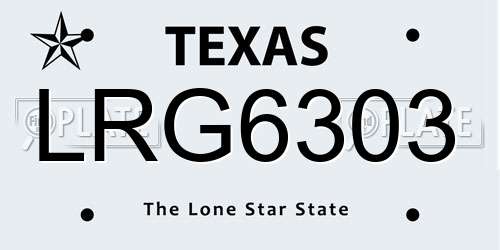 LRG6303 Texas License Plate
