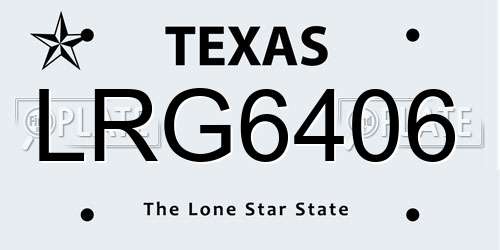 LRG6406 Texas License Plate