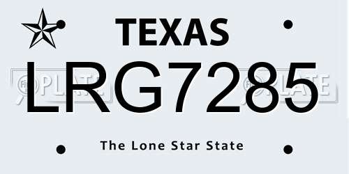 LRG7285 Texas License Plate
