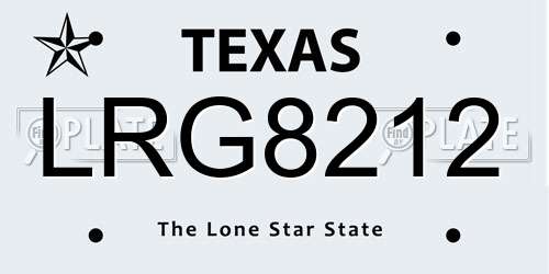 LRG8212 Texas License Plate