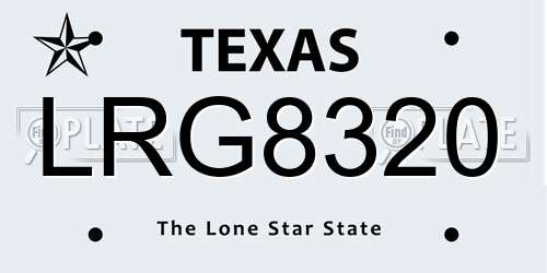 LRG8320 Texas License Plate