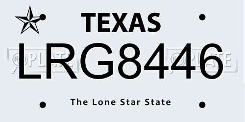 LRG8446 Texas License Plate