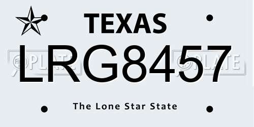 LRG8457 Texas License Plate
